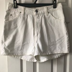 White Levi jean shorts